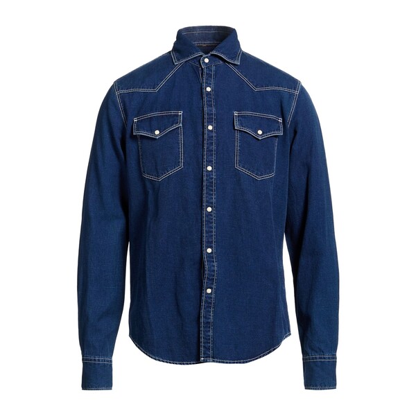【貨物輸送無料】 ムーレー メンズ ティーシャツ トップス Denim shirts Blue