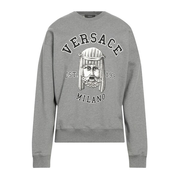 【貨物輸送無料】 ヴェルサーチ メンズ パーカー・スウェットシャツ アウター Sweatshirts Grey