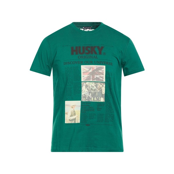 【送料無料】 ハスキー メンズ Tシャツ トップス T-shirts Green|asty