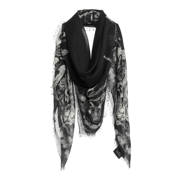 【貨物輸送無料】 マックイーン メンズ えり巻き・袈裟・えり巻き 付属物 Scarves Black