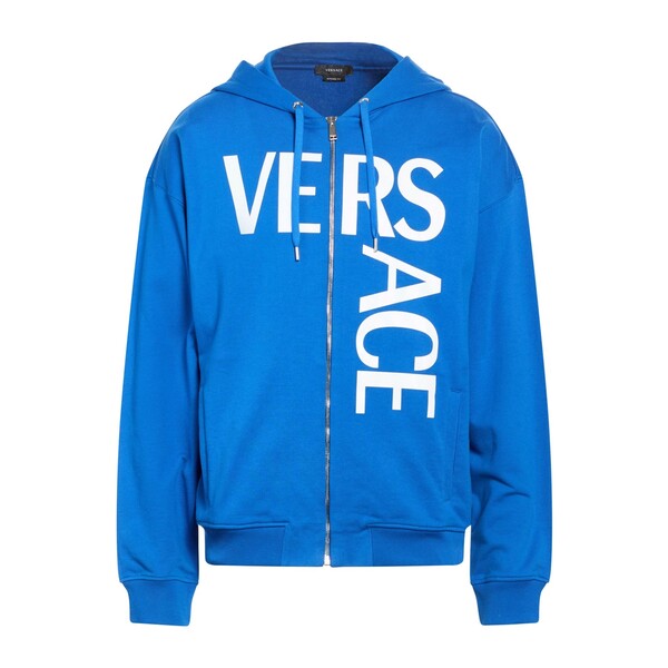 【貨物輸送無料】 ヴェルサーチ メンズ パーカー・スウェットシャツ アウター Sweatshirts Blue