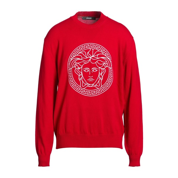 【貨物輸送無料】 ヴェルサーチ メンズ 編み物\u0026プルオーバー アウター Sweaters Red