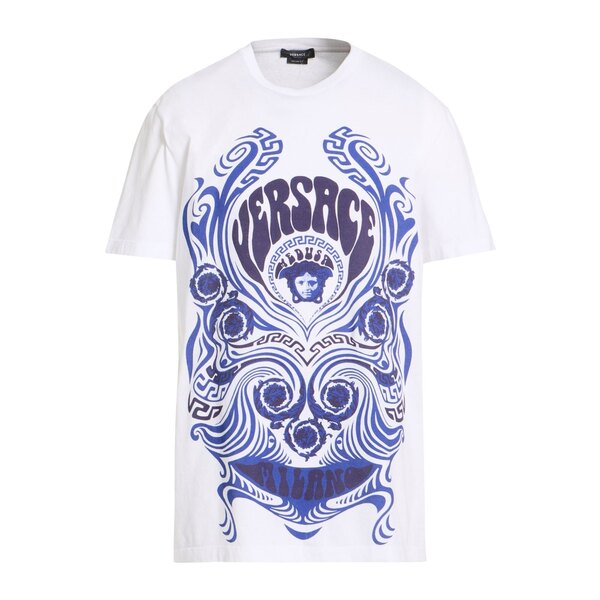 【貨物輸送無料】 ヴェルサーチ メンズ プルオーバー トップス T-shirts White