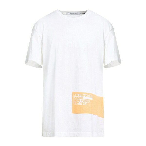 【送料無料】 カルバンクライン メンズ Tシャツ トップス T-shirts White|asty