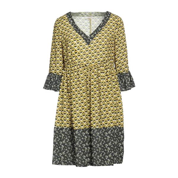 【送料無料】 フラコミーナ レディース ワンピース トップス Mini dresses Yellow