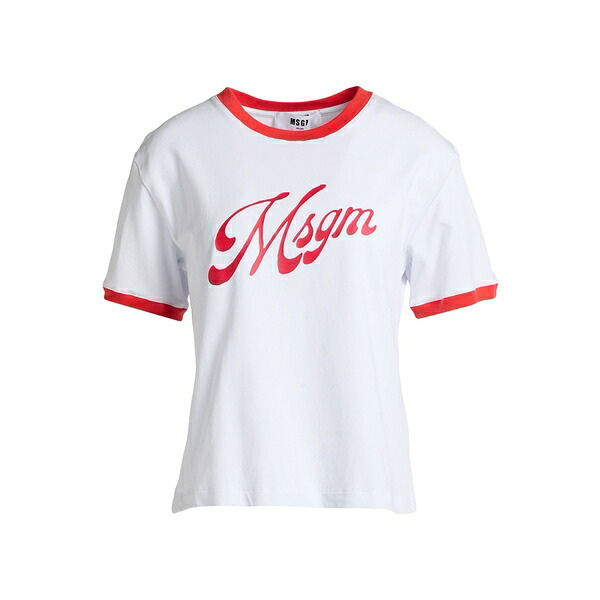 【貨物輸送無料】 エムエスジイエム レディース プルオーバー トップス T-shirts White