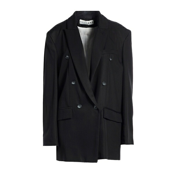 【送料無料】 ハブワン レディース ジャケット＆ブルゾン アウター Blazers Black
