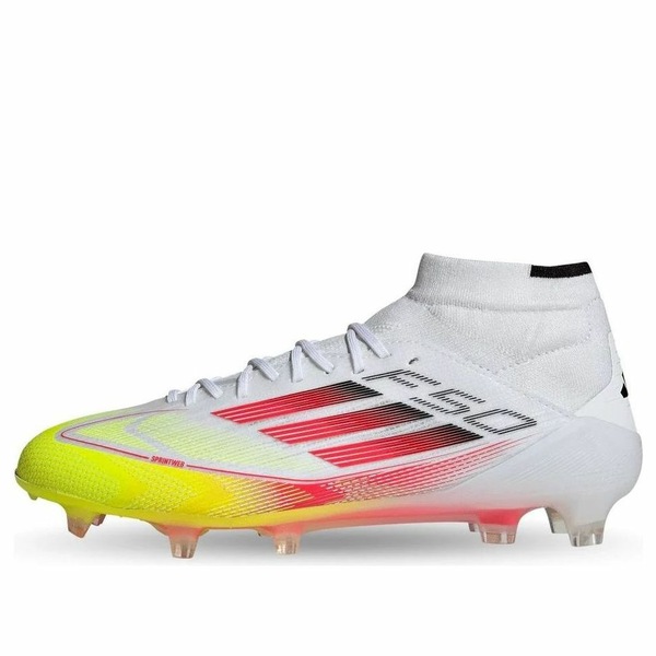 adidas アディダス メンズ スニーカー 【adidas F50 Elite Mid FG \u0027Pure Victory Pack White Yellow Neon Red\u0027 IE1457】  大きさ US_8.5(26.5糎)