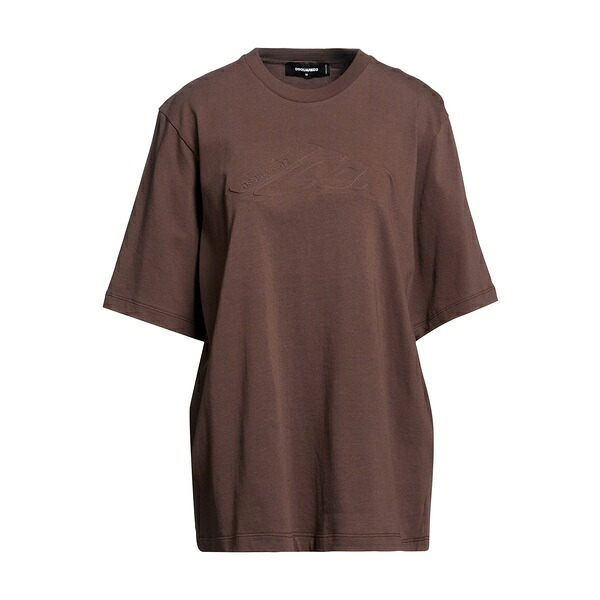 【貨物輸送無料】 ディースクエアード レディース プルオーバー トップス T-shirts Brown