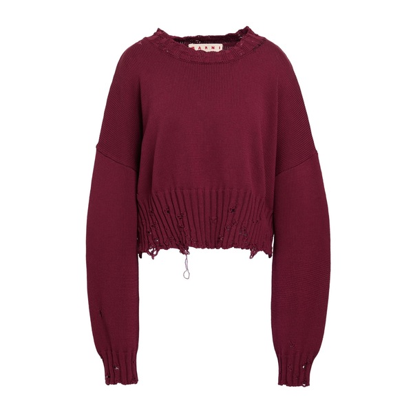 【貨物輸送無料】 マルニ レディース 編み物\u0026ティーシャツ アウター Sweaters Red