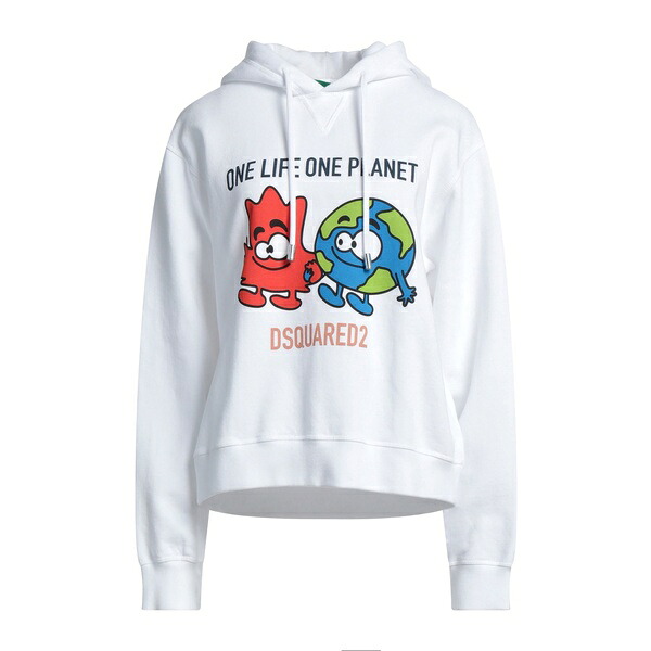 【貨物輸送無料】 ディースクエアード レディース パーカー・スウェットシャツ アウター Sweatshirts White