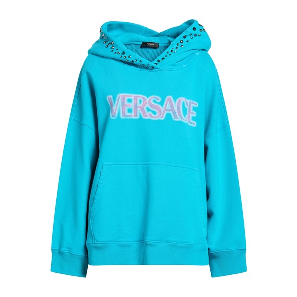 【貨物輸送無料】 ヴェルサーチ レディース パーカー・スウェットシャツ アウター Sweatshirts Azure
