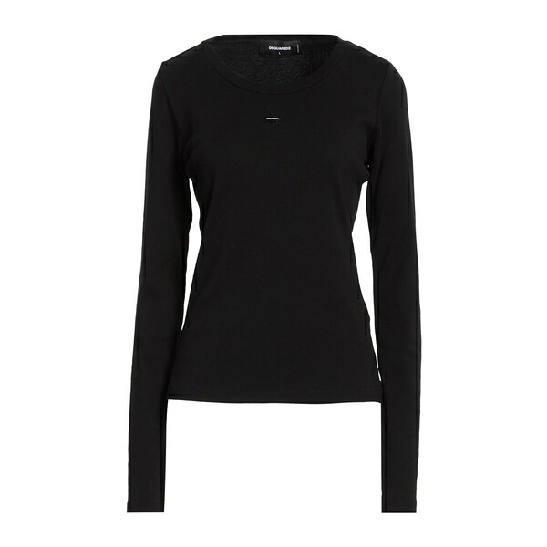 【貨物輸送無料】 ディースクエアード レディース プルオーバー トップス T-shirts Black