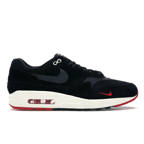 Nike ナイキ メンズ スニーカー  【Nike Air Max 1 Mini Swoosh Bred】  大きさ US_7.5(25.5珊) Black/Oil Grey-University Red