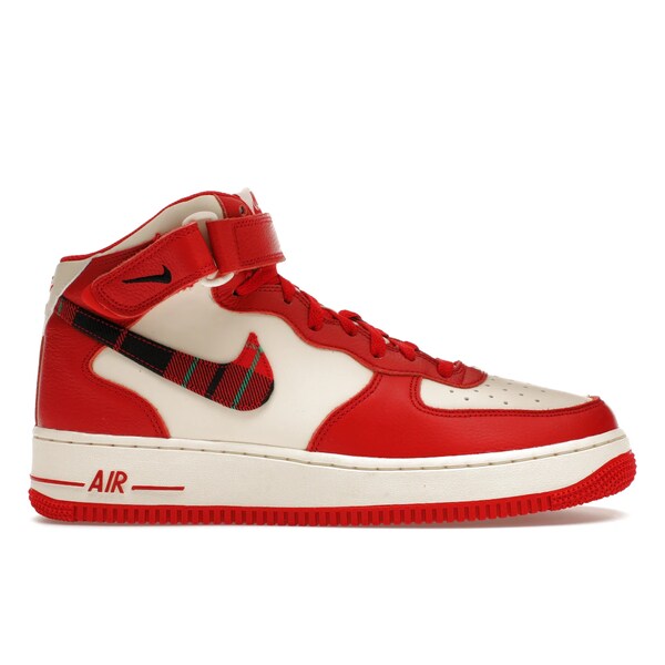 Nike ナイキ メンズ スニーカー  【Nike Air Force 1 Mid \u002707 LX Plaid Cream Red】  大いさ US_10(28.0糎) Pale Ivory/University Red-Black-Pale Ivory