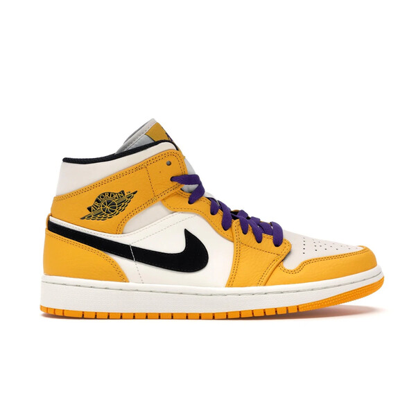Jordan ジョーダン メンズ スニーカー  【Jordan 1 Mid SE Lakers】  大きさ US_8(26.0珊) University Gold/Black-Pale Ivory-Court Purple-Sail