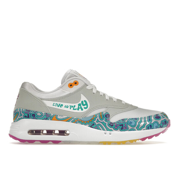 Nike ナイキ メンズ スニーカー  【Nike Air Max 1 \u002786 OG Golf NRG Play to Live】  大きさ US_12.5(30.5珊) White/Light Silver/Fuchsia Dream/Clear Jade
