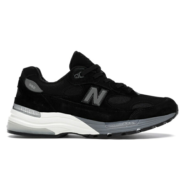 New Balance ニュー平衡にする メンズ スニーカー  【New Balance 992 Black Grey (MiUSA)】  大いさ US_M_4.5 Black/Grey-White