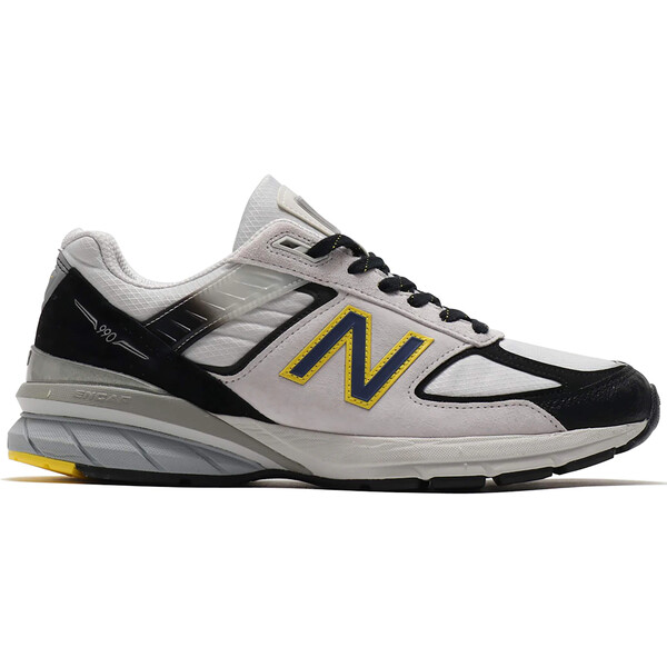 New Balance ニュー平衡にする メンズ スニーカー  【New Balance 990v5 Silver Black Yellow】  大きさ US_12(30.0珊) Silver/Black