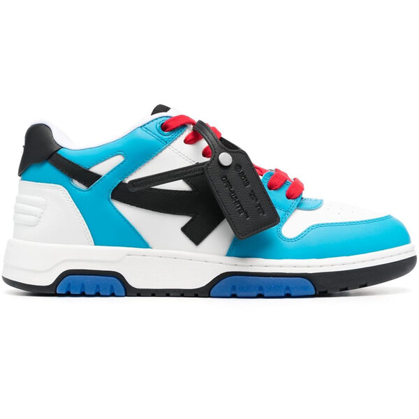 OFF-WHITE 象牙色 メンズ スニーカー  【OFF-WHITE Out Of Office OOO Low Tops White Arctic Blue Red】  大いさ US_12(30.0糎) White/Blue/Black
