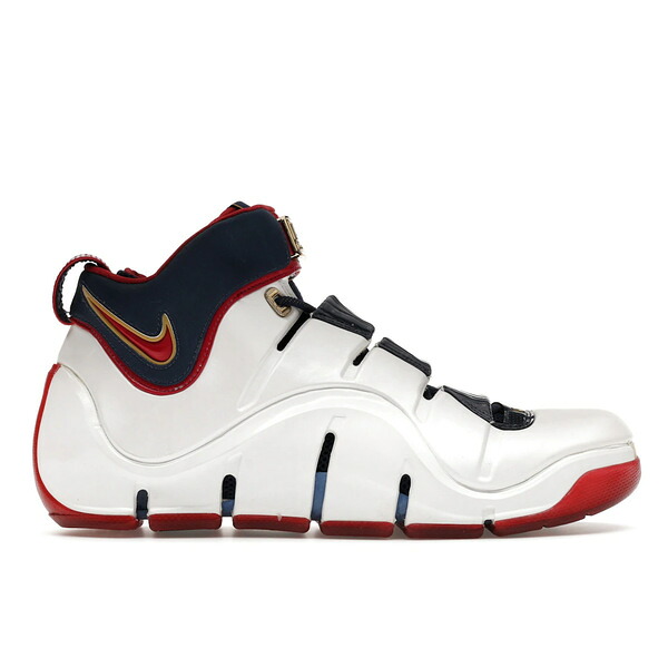 Nike ナイキ メンズ スニーカー  【Nike LeBron 4 Playoffs】  大いさ US_M_13 White/Varsity Crimson-Midnight Navy-Metallic Gold