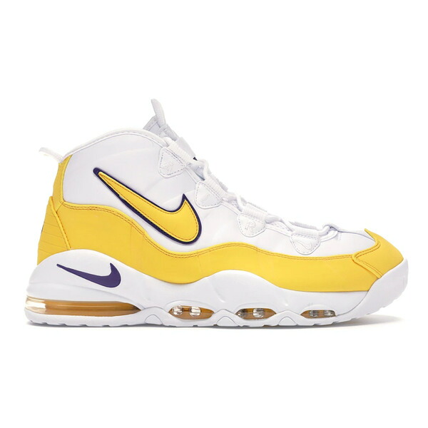 Nike ナイキ メンズ スニーカー  【Nike Air Max Uptempo 95 Lakers】  大いさ US_12.5(30.5糎) White/Amarillo/Court Purple