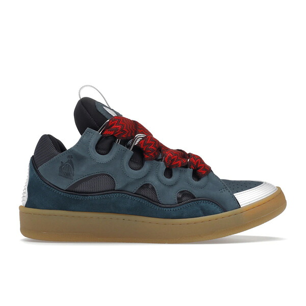Lanvin ランバン メンズ スニーカー  【Lanvin Leather Curb Blue Grey】  大きさ US_11.5(29.5珊) Blue/Grey/Red