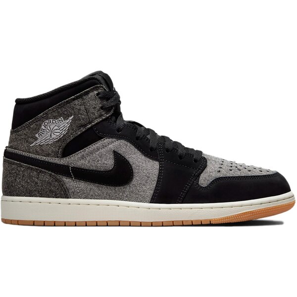 Jordan ジョーダン メンズ スニーカー  【Jordan 1 Mid SE Black Denim】  大きさ US_9(27.0珊) Black/Sail/Gum Medium Brown/Black