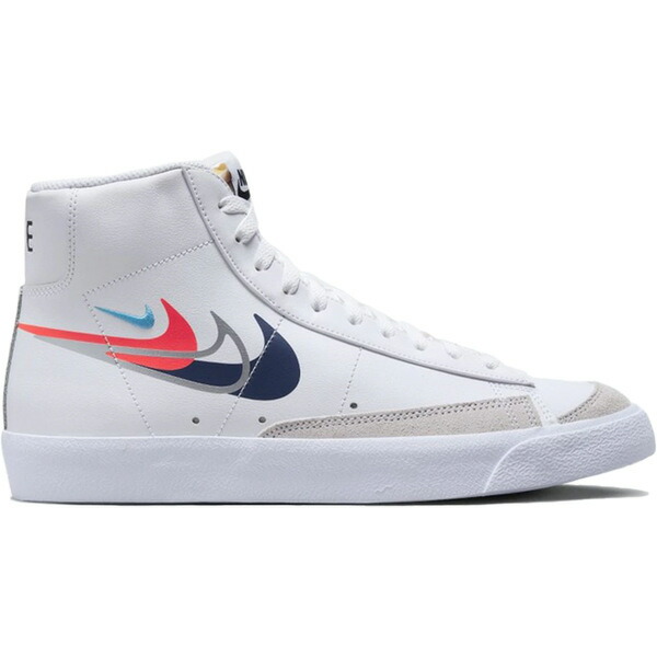 Nike ナイキ メンズ スニーカー  【Nike Blazer Mid 77 Multi Swoosh White Multi-Color】  大いさ US_6.5(24.5糎) White/Football Grey/Bright Crimson/Midnight Navy