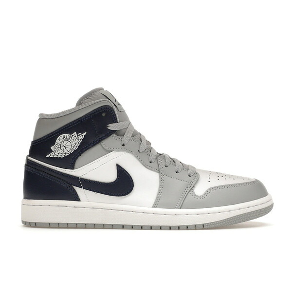 Jordan ジョーダン メンズ スニーカー  【Jordan 1 Mid Wolf Grey Midnight Navy】  大きさ US_8.5(26.5珊) White/Wolf Grey/Midnight Navy