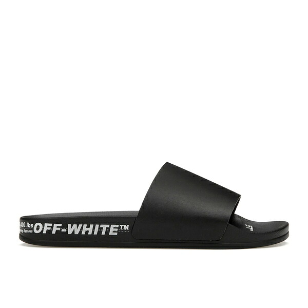 OFF-WHITE 象牙色 メンズ スニーカー  【OFF-WHITE Industrial Belt Slides Black White】  大きさ US_11(29.0糎) Black/White