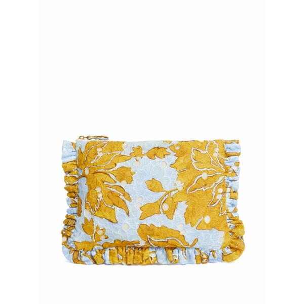 ラ・ダブル・ジェイ レディース クラッチペダル御徒面子 御徒面子 Ruffled guipure lace clutch Yellow