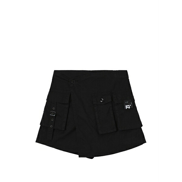 イズエ レディース カジュアルパンツ ボトムス Logo-patch shorts Black|asty