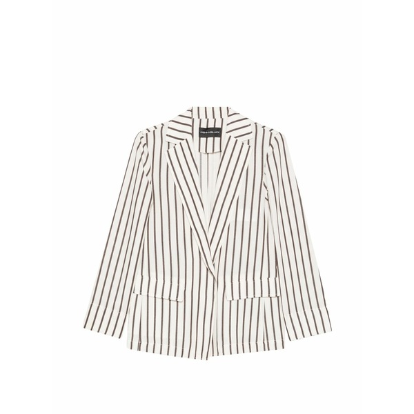 ペニー黒いこと レディース 上衣＆上衣 アウター Striped notched blazer Neutrals