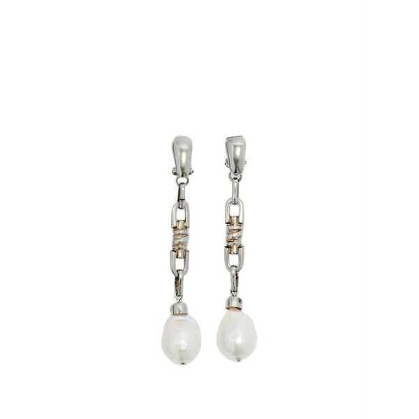 エルマンノ シェルヴィーノ レディース ピアス&イヤリング アクセサリー Faux-pearl chain-link earrings Silver|asty