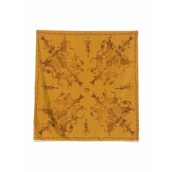 ファビアナ フィリッピ レディース えり巻き・袈裟・えり巻き 付属物 X benni bosetto printed silk scarf  Brown