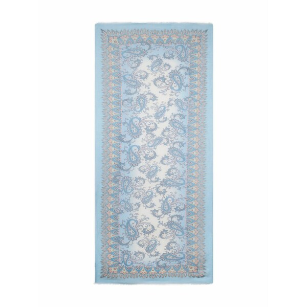 エトロ メンズ 消音装置・袈裟・えり巻き 添え物 Floral paisley linen-blend scarf Blue