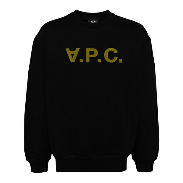 アーペーセー メンズ パーカー・スウェットシャツ アウター Devor?? effect logo-print round neck sweatshirt Black｜asty