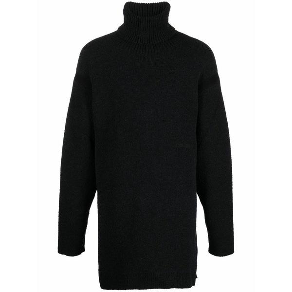 象牙色 メンズ 編み物\u0026スウェーター アウター Embroidered-logo roll neck jumper Black