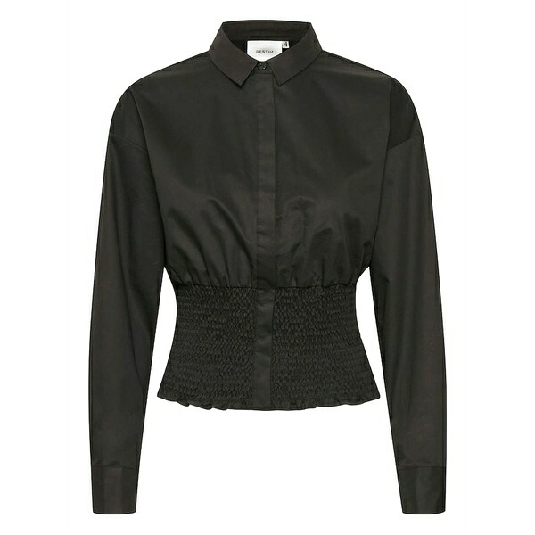 ゲタス レディース シャツ トップス Smocked-waist shirt Black｜asty