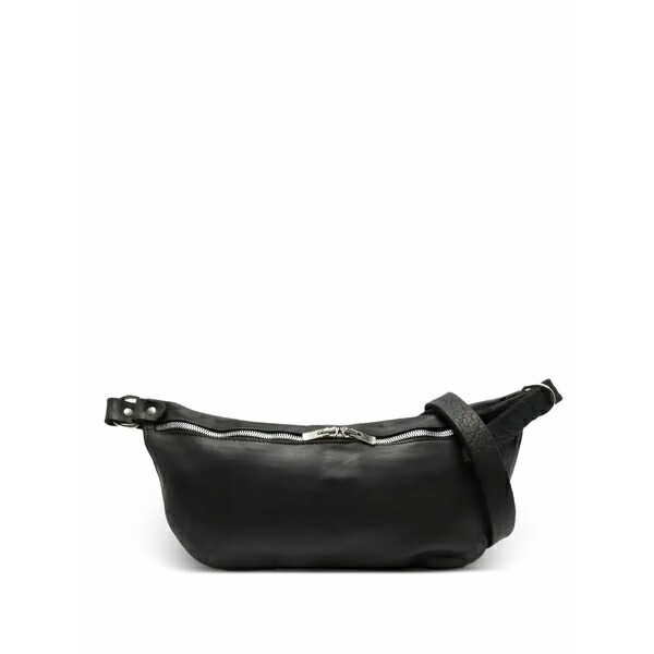 グイディ メンズ ショルダーバッグ 御徒面子 Zip-up shoulder bag Black