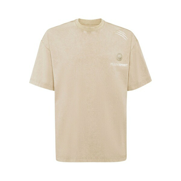 プレインスポーツ メンズ Tシャツ トップス Logo-patch t-shirt Neutrals｜asty