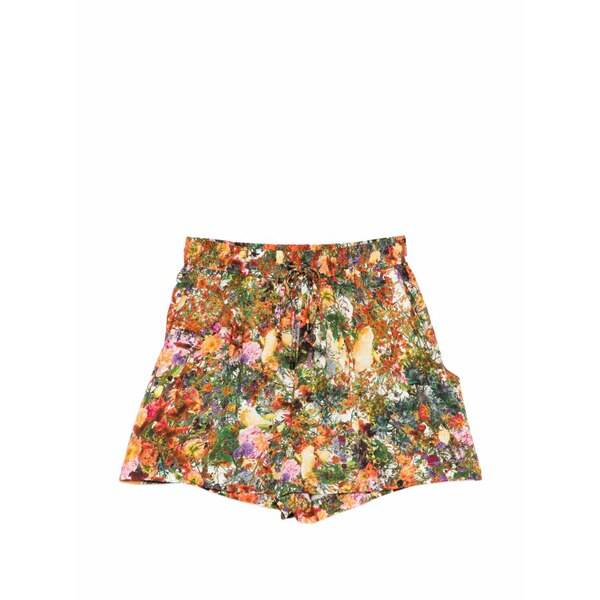 オスクレン レディース 心地よいズボン下 ボトムス Floral drawstring shorts Orange
