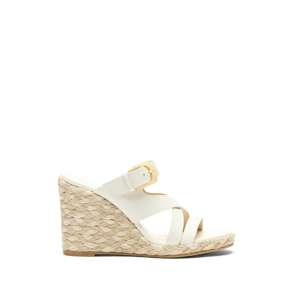 スチュアート ワイツマン レディース サンダル シューズ Sai buckled espadrille White|asty