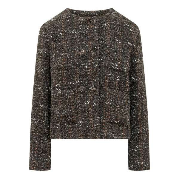 ファビアナ フィリッピ レディース 上衣＆上衣 アウター Tweed jacket Brown