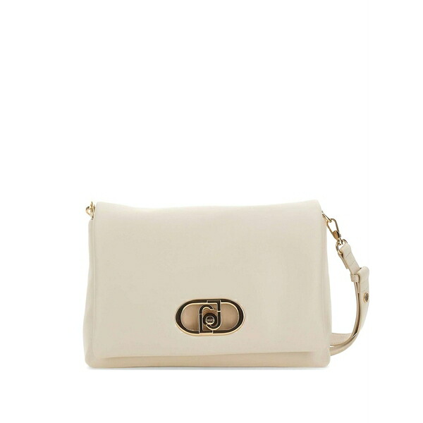 リュージョー レディース ショルダーバッグ 御徒面子 Large lapuffy flap logo shoulder bag Neutrals