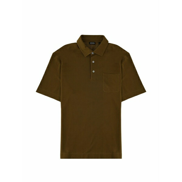 ゼニア メンズ スポーツシャツ トップス Patch-pocket polo shirt Brown