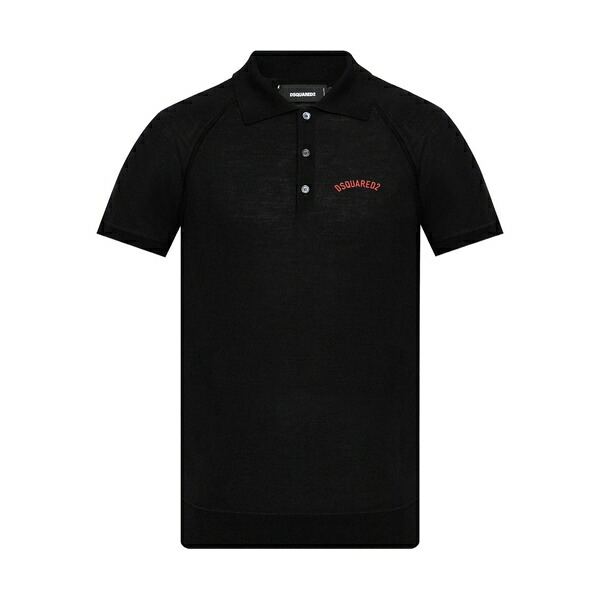 ディースクエアード メンズ ポロシャツ トップス Logo polo shirt Black|asty