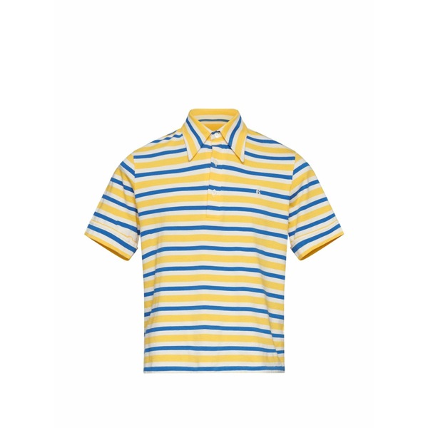 マルタンマルジェラ メンズ ポロシャツ トップス Striped short-sleeve polo shirt Yellow｜asty