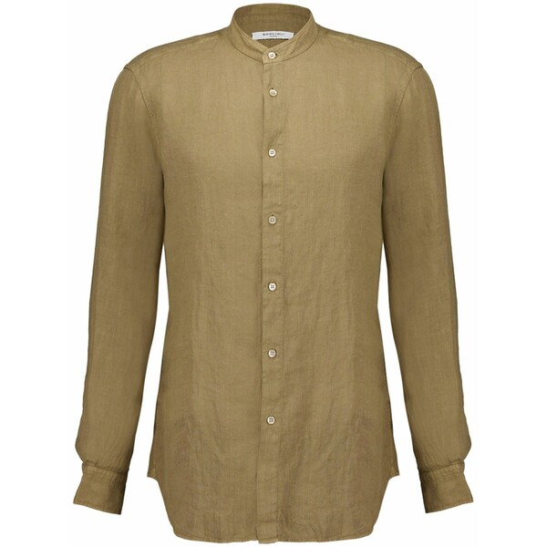ボリオリ メンズ シャツ トップス Garment-dyed linen shirt Brown｜asty 49,680円